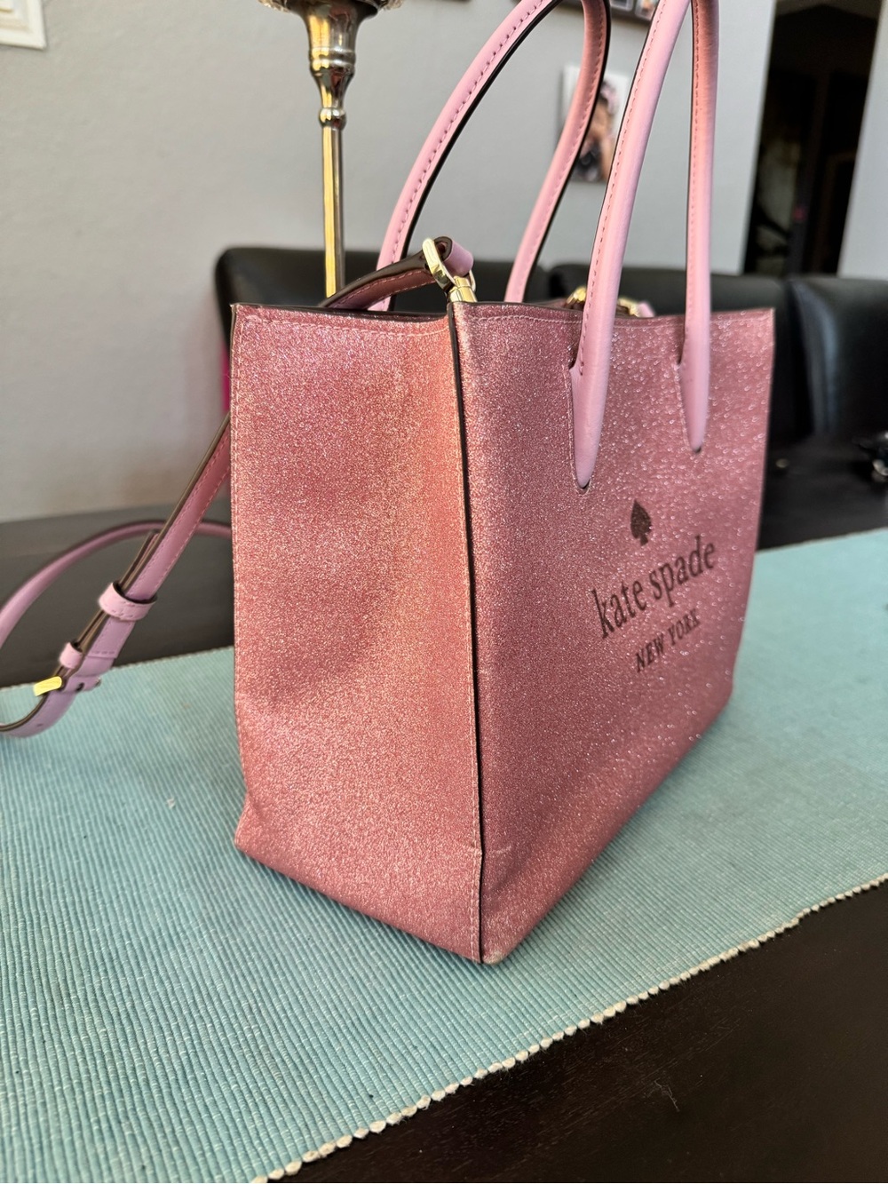Kate Spade New York pink glitter Trista shopper tote - Picture 2 of 13